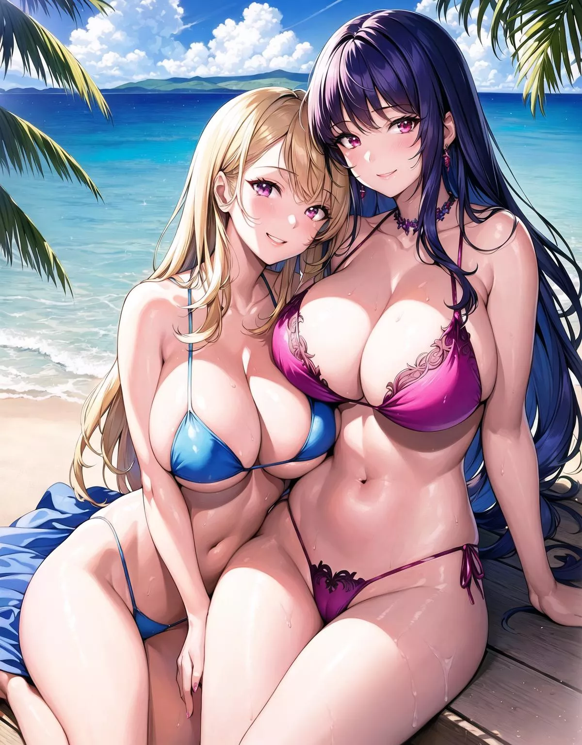 Blue & Pink Bikinis posted by CheetahSperm18
