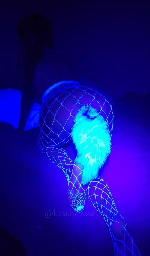 Fox Tail in Blacklight 🖤 by Kitsune_Rose
