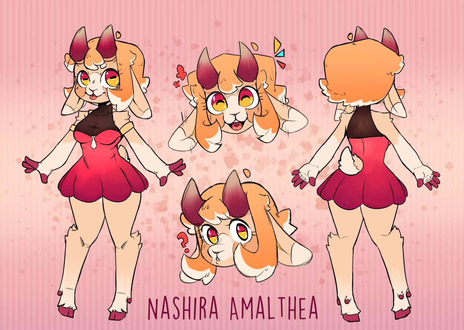 Made a simple ref for a silly goat lady. (My art and OC) posted by Bordy-Bee