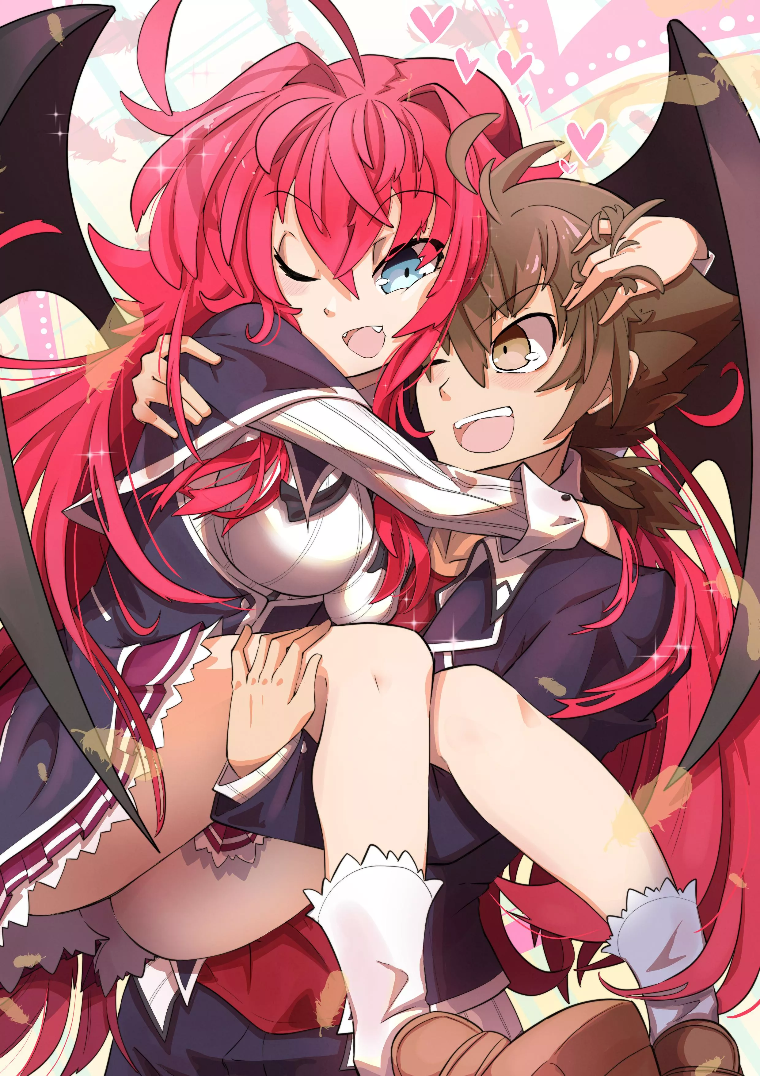 Rias Gremory wholesome valentine art posted by TheMoonDruid