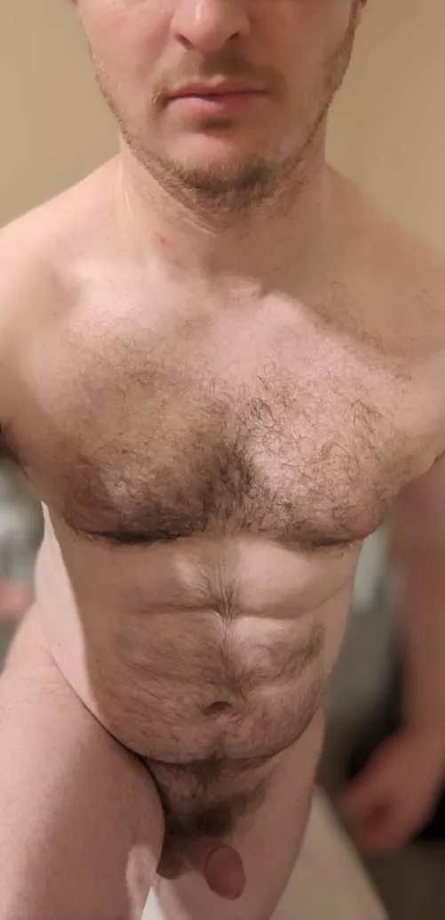 Stretching my hip flexors after a shower by Tiger119119