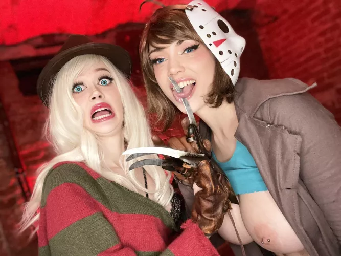 Freddy Krueger and Jason Voorhees by Purple Bitch and Octokuro by impurplebitch