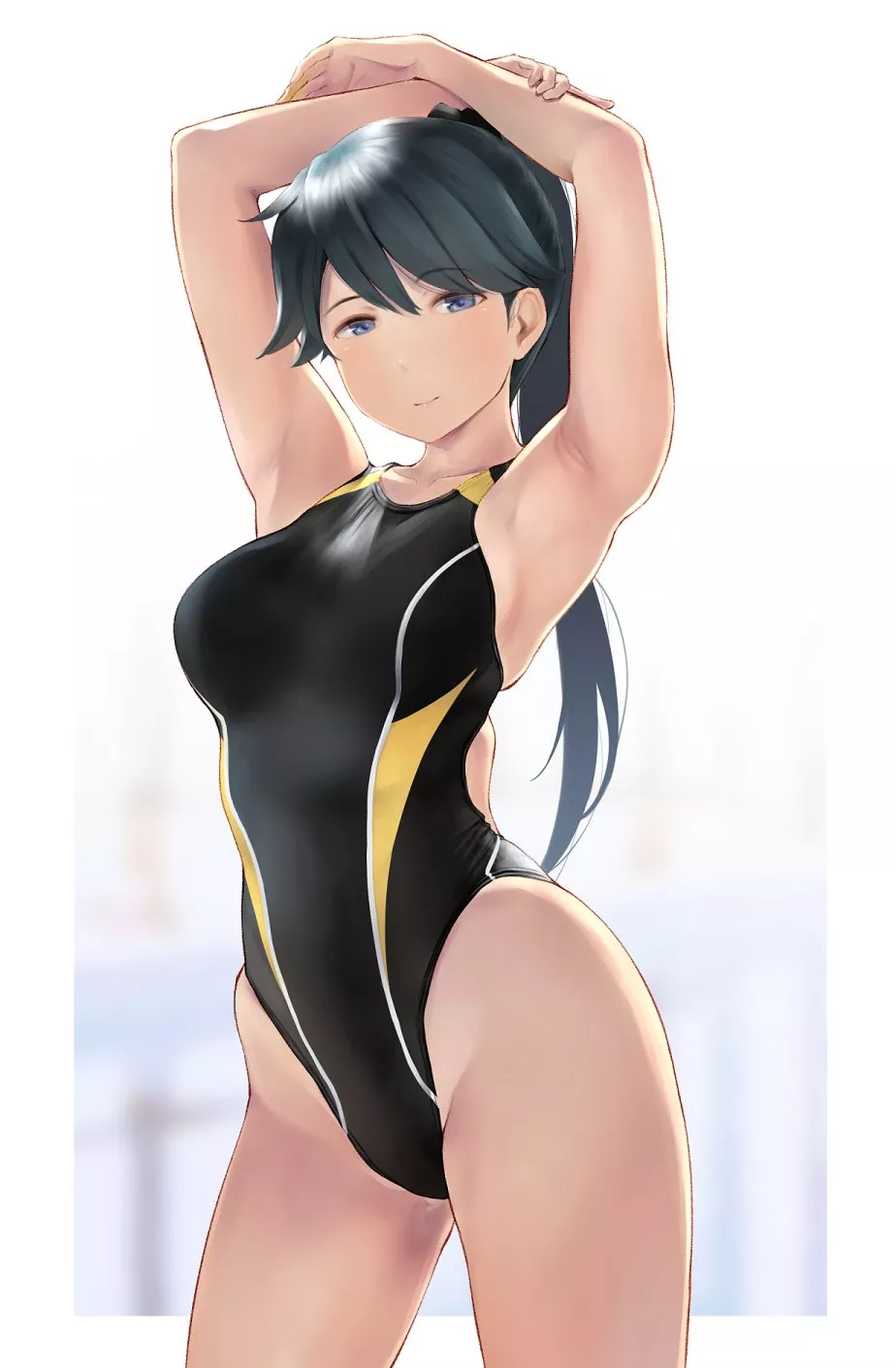 Houshou in a competition swimsuit (Wa/Washizutan) [KanColle] posted by llamanatee