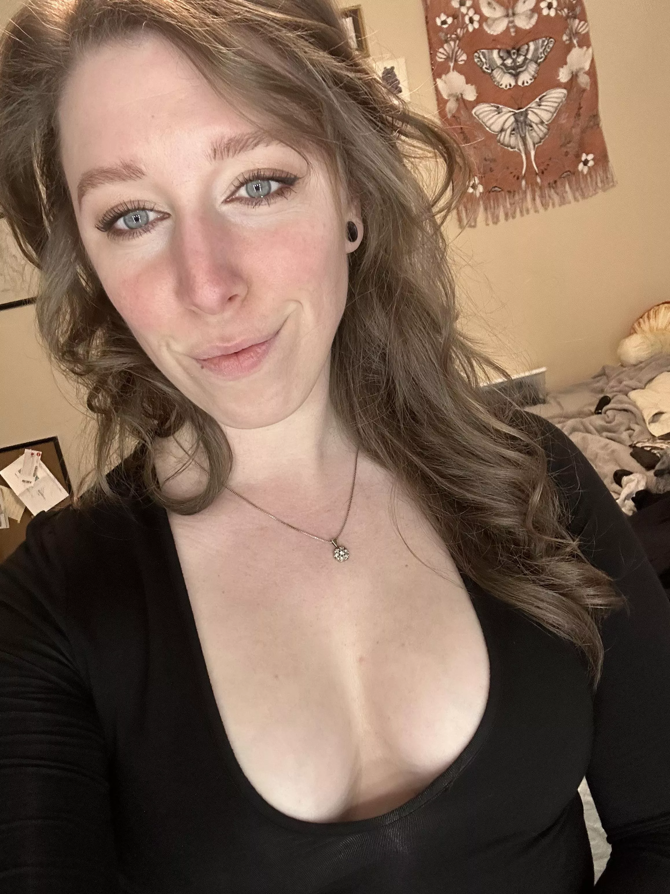 I’m not bent over, but I definitely think you can see down my blouse in this one lol posted by -perky_peaches-