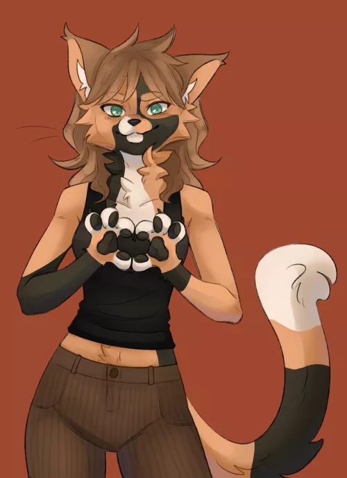 I’ve only had my fursona for a few weeks but I’m obsessed with them!! Also how you make a heart with paws? lol (art by me, commissions open🤍) by ratcrumbz