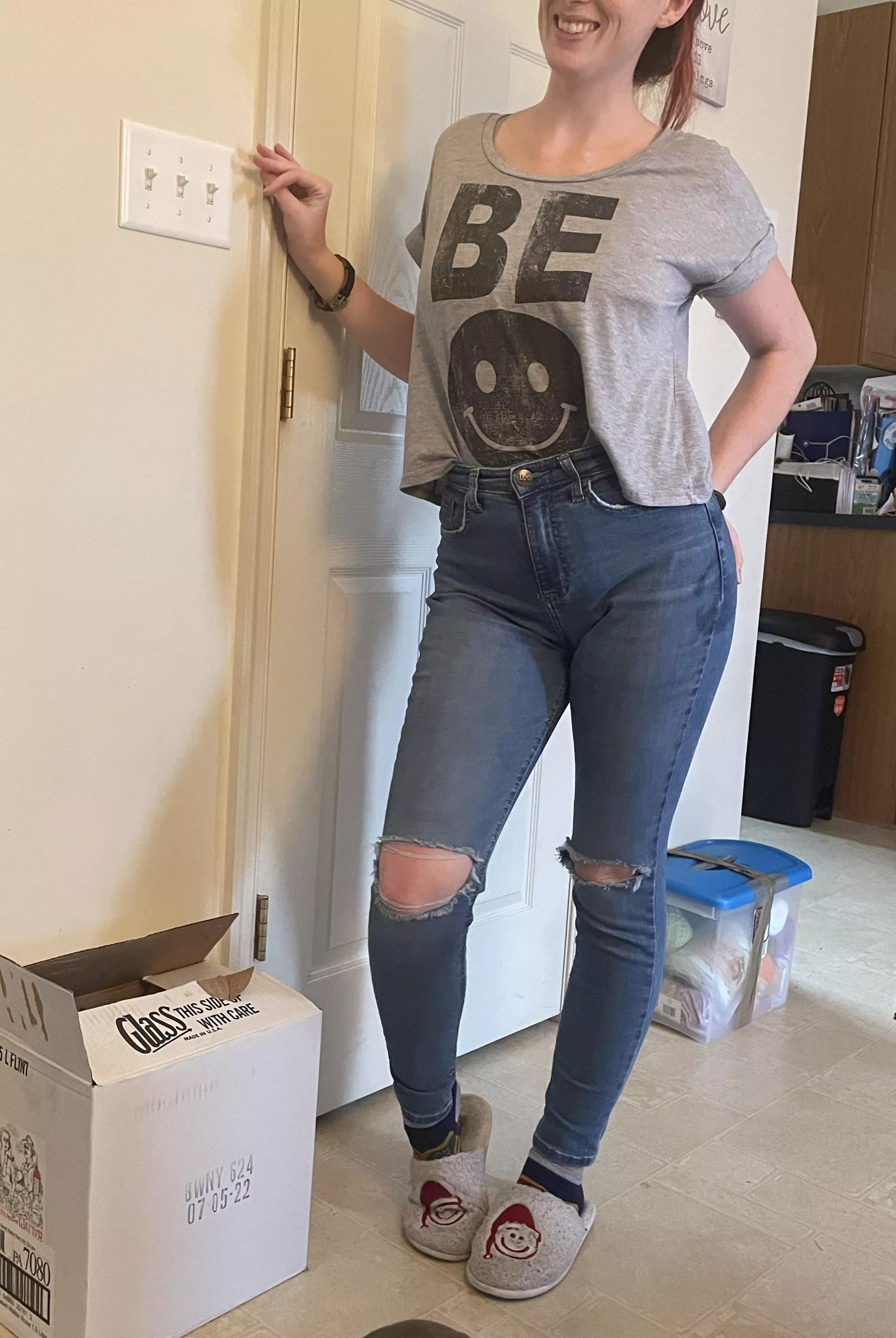 My slippers look good with my jeans [31F] posted by Cay_Bakes