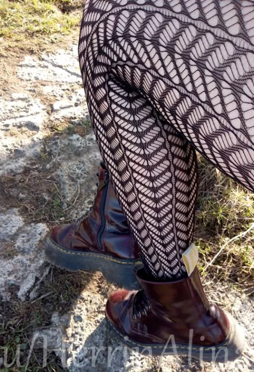 red doc martens and fishnets! by HerrinAlina