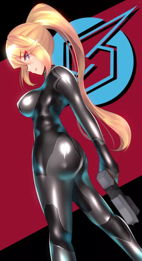 Samus Aran in dark zero suit [Volyz][Metroid] by BlenderIsFun5555