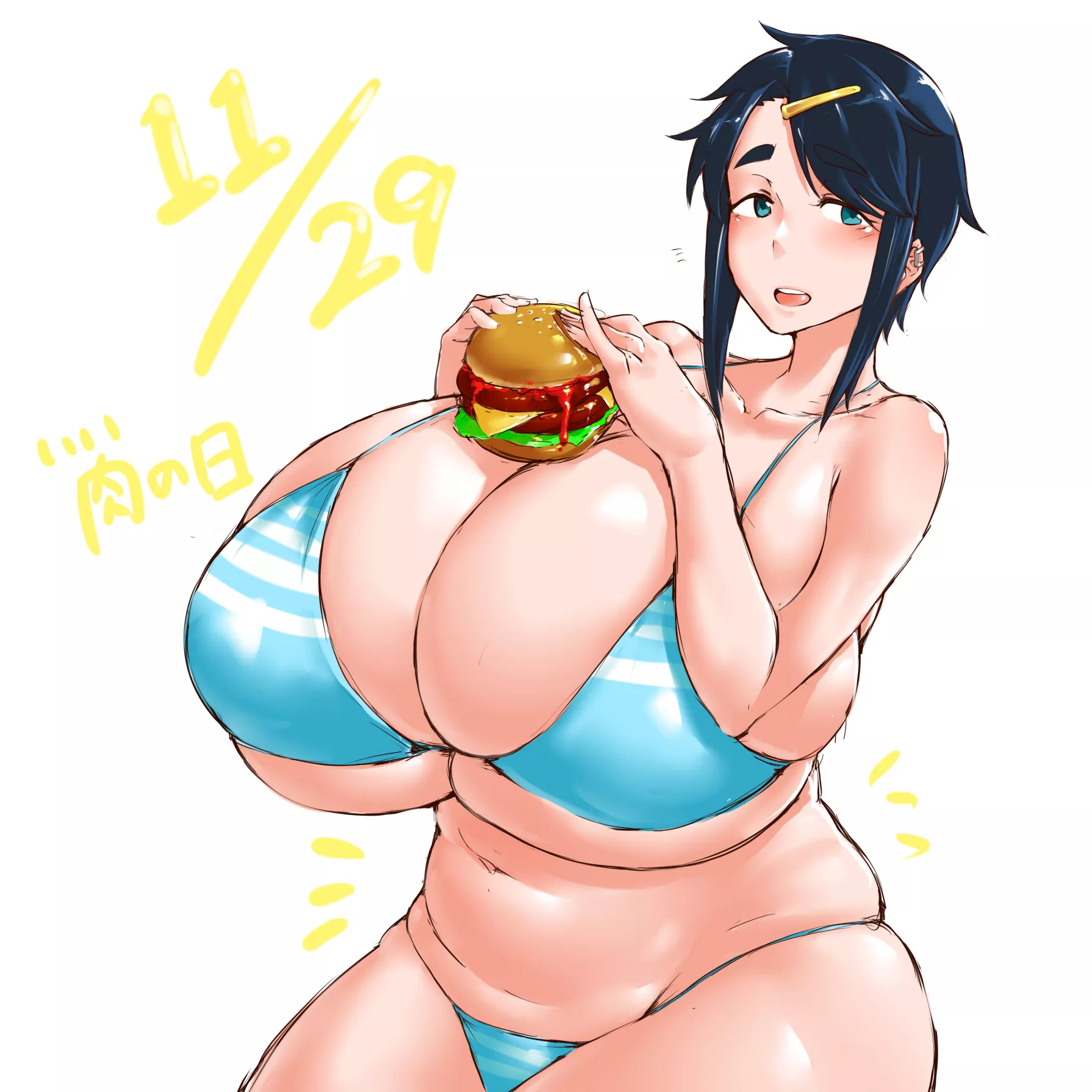 The burger isn't the only thing that looks juicy posted by UnhealthyFetish1997