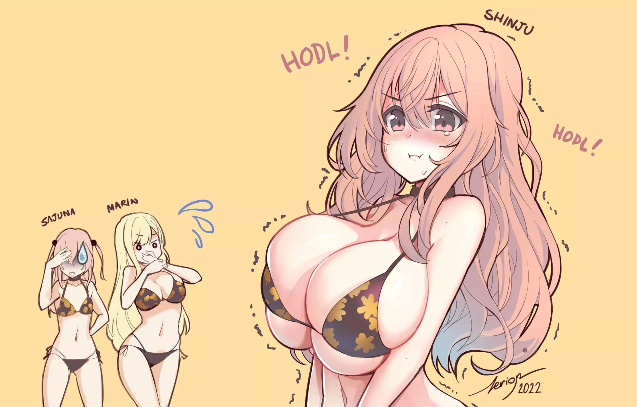 The girls trying Marin's bikini (By Zerion) [My Dress-Up Darling] posted by queshu22