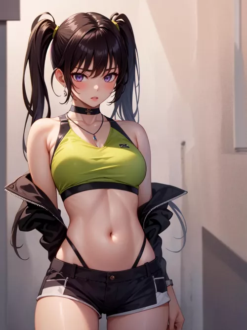 Twintails + Midriff by CheetahSperm18