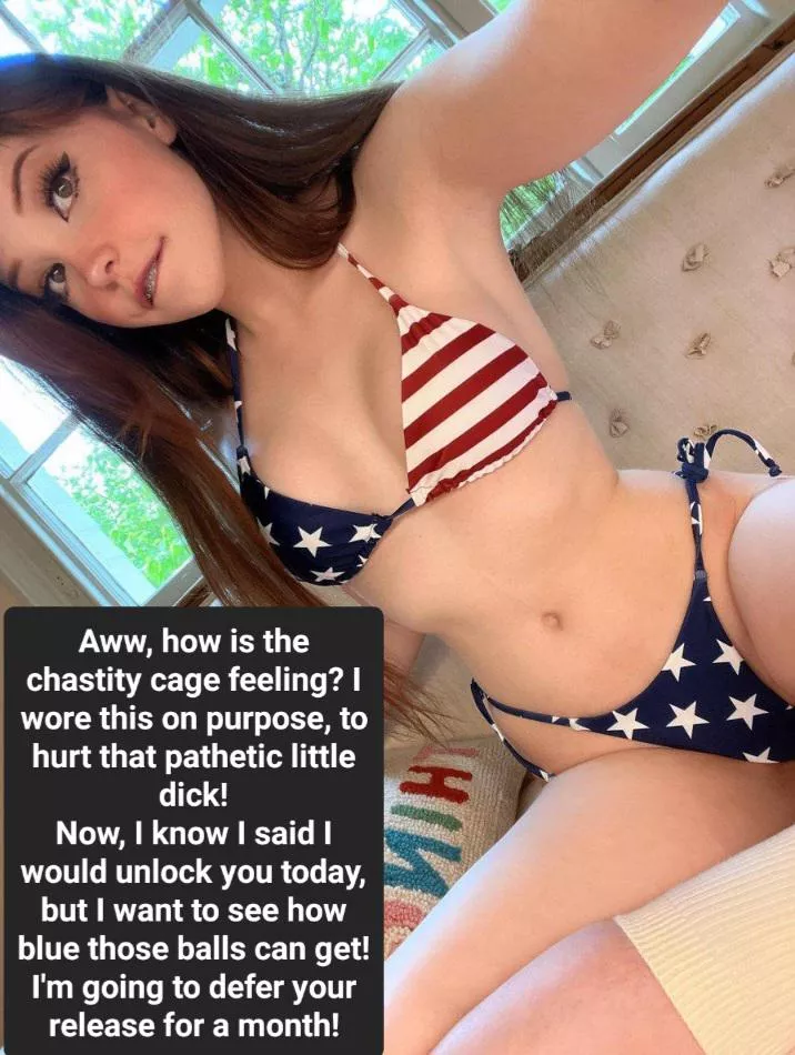 After locking you in chastity, Belle Delphine keeps your balls blue! posted by No_Alternative_7983