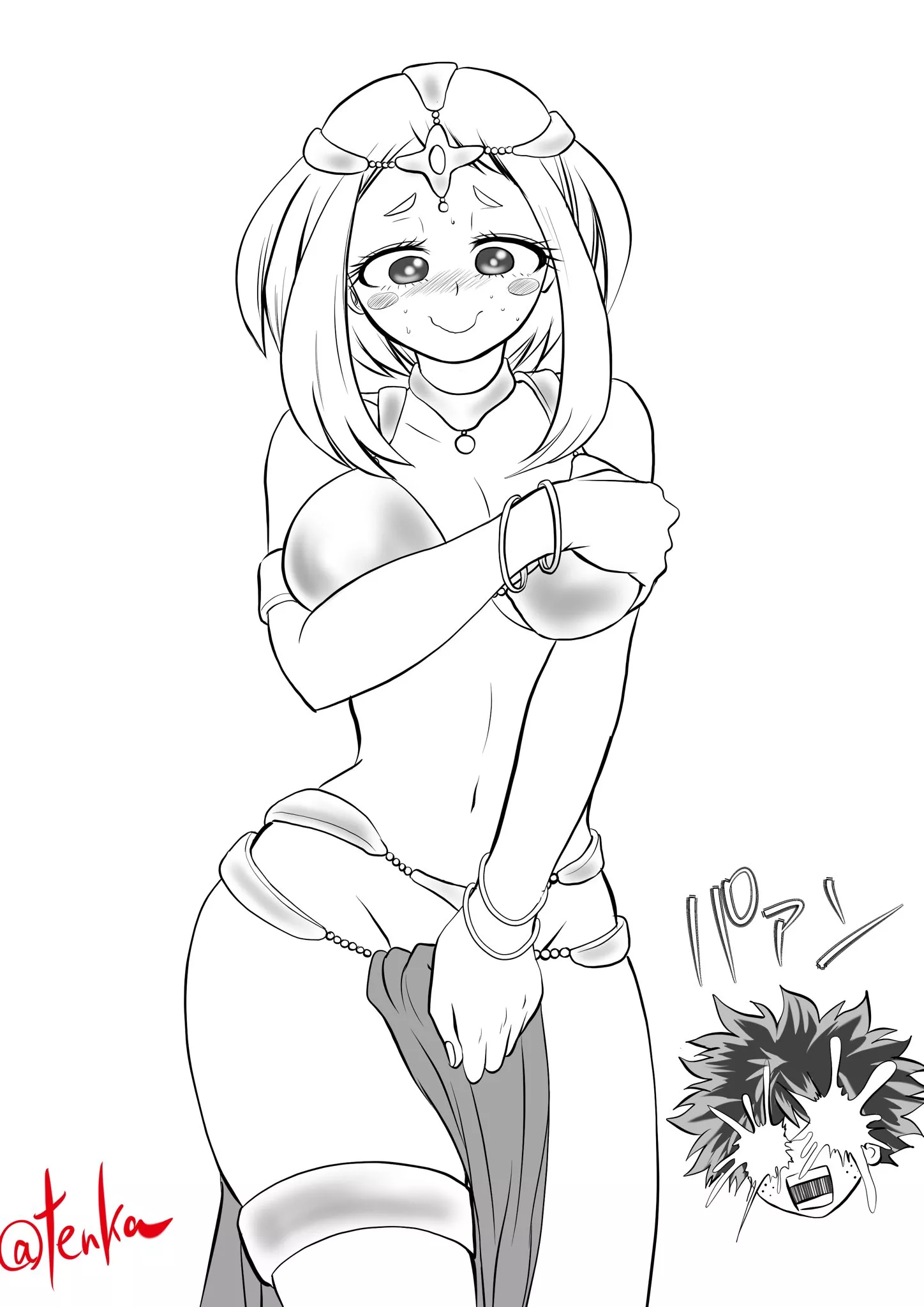 Fantasy AU Ochako tries a different outfit (@catgerden) posted by Burnburncutebabe