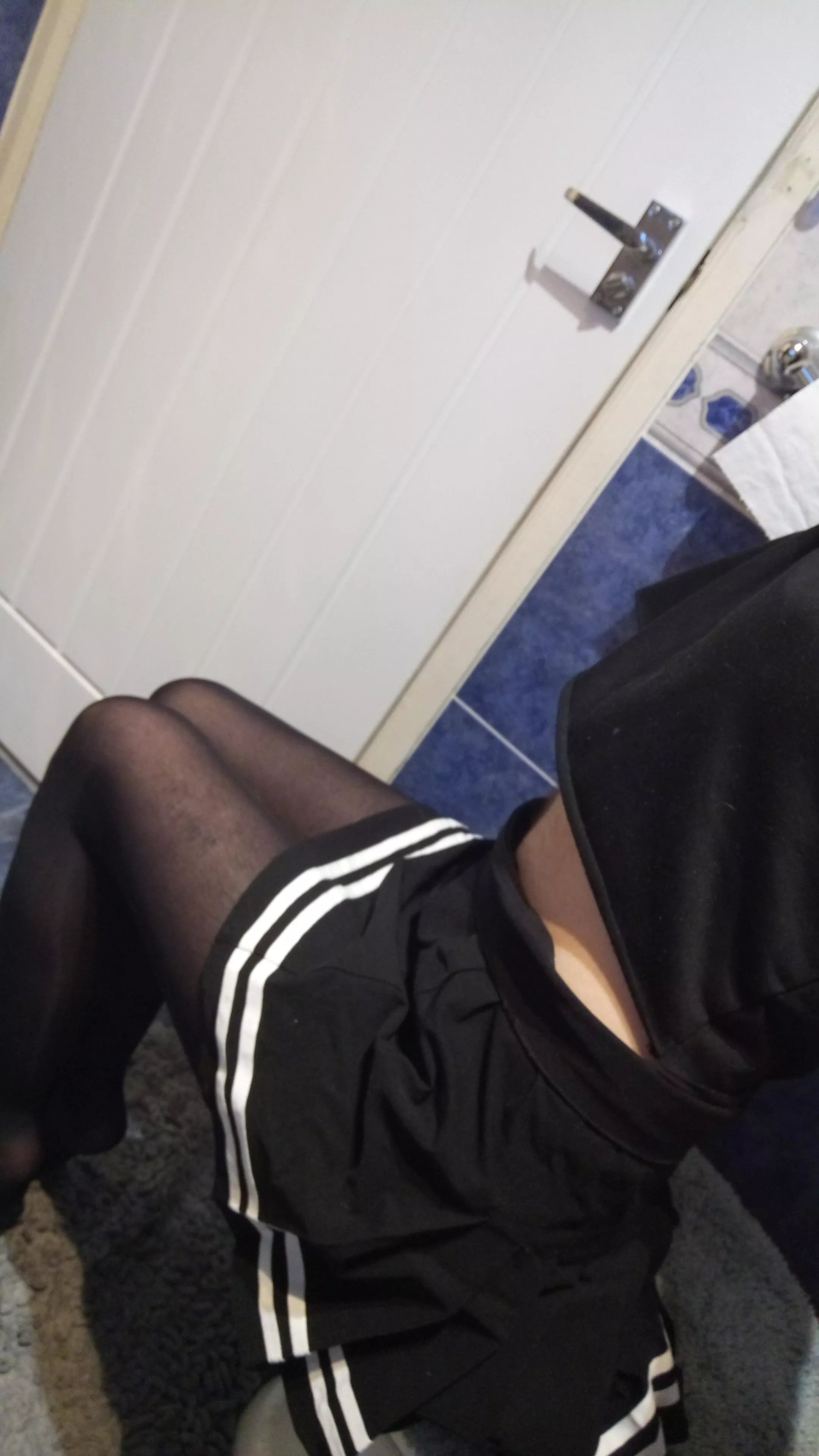 First time wearing a skirt. Hiding in the bathroom. posted by Punk_Aesthetic