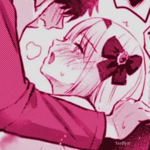 Lf Color Source: pink outlines, 1girl, 1boy, short hair, big bow, pink jacket, hair band, blushing by Area51chan