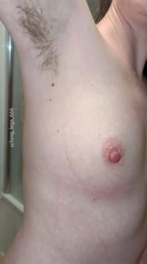 My hairy pits and bonus nipple shot x by Long_Legs_666