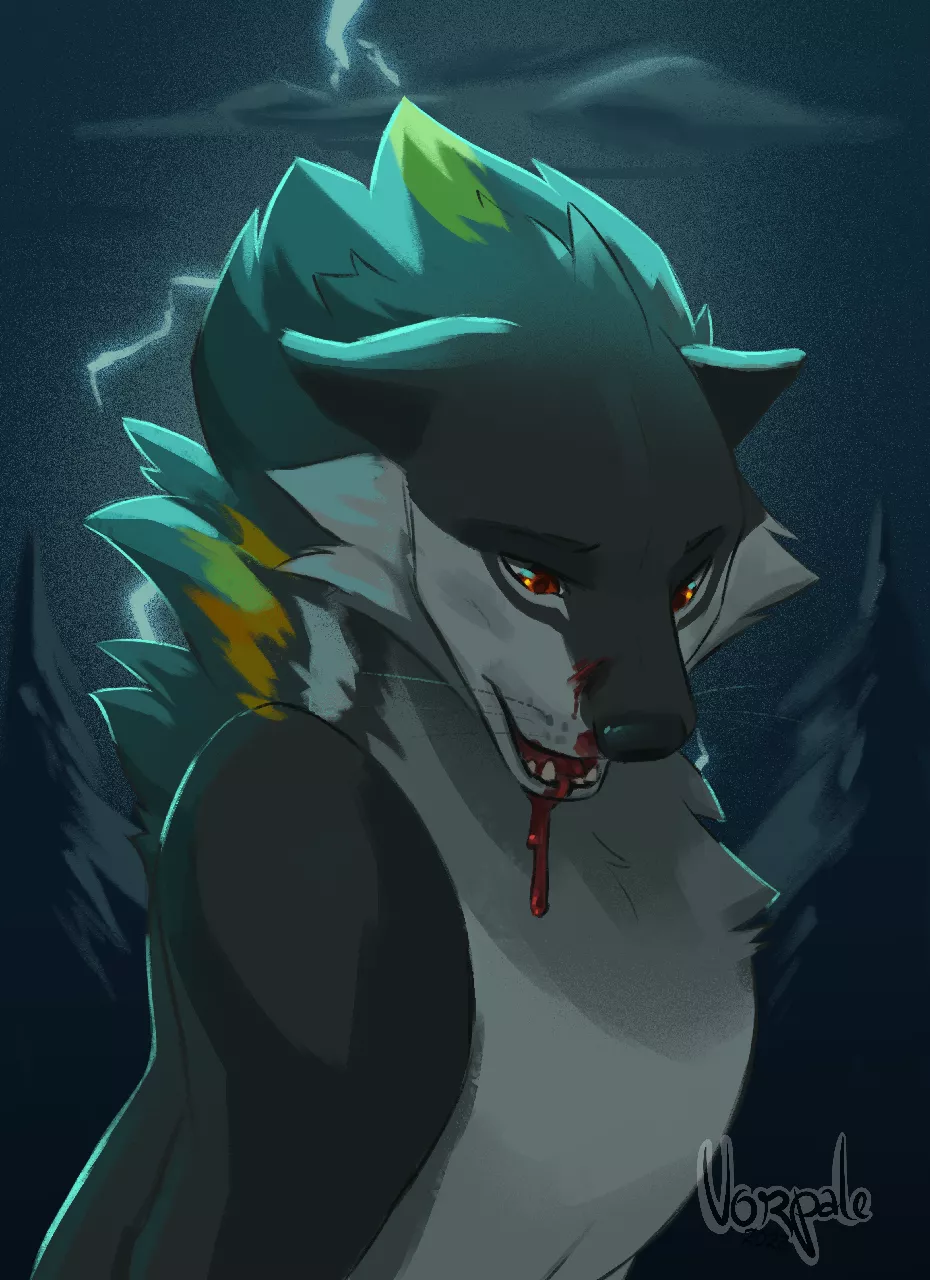 Sad wolf ( artist : vorpale ) posted by Fausthes