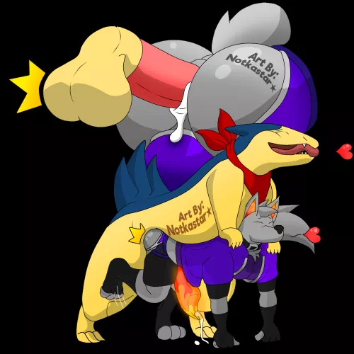 Typhlosion Uses Helping Hand [M/M] (Notkastar) by Notkastar