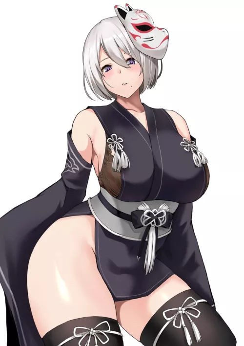 2B looks wonderful in a kimono (yashichii) by SoManyCookies
