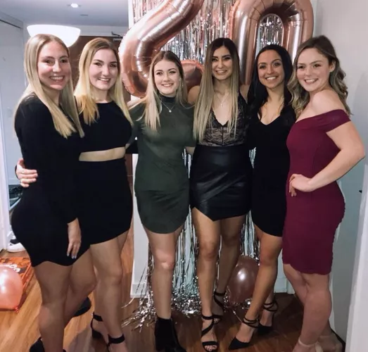 5 blondes and a brunette by thibauted