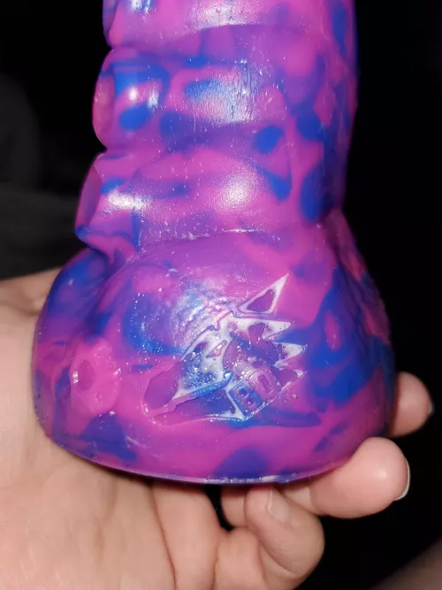 Bad Dragon logo covered in my cum on Ika 💖💦 It seemed very fitting by bisexual-luv