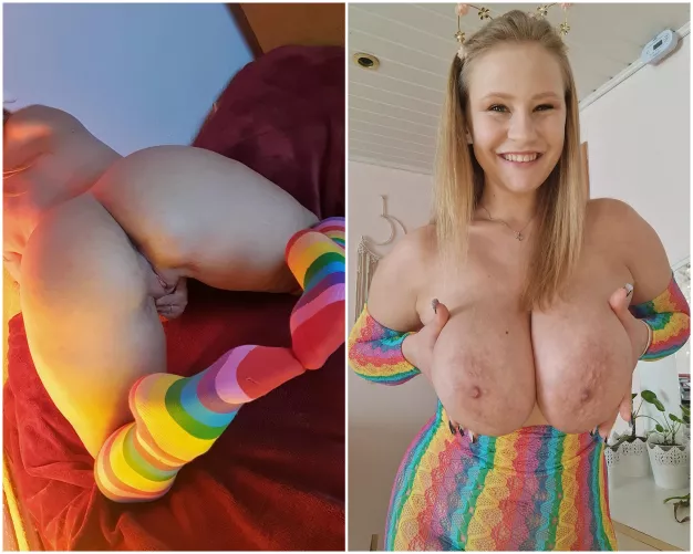 I think the colors of the rainbow match my huge boobs and thick, juicy ass. Heh by CukierkowaZgrywuska