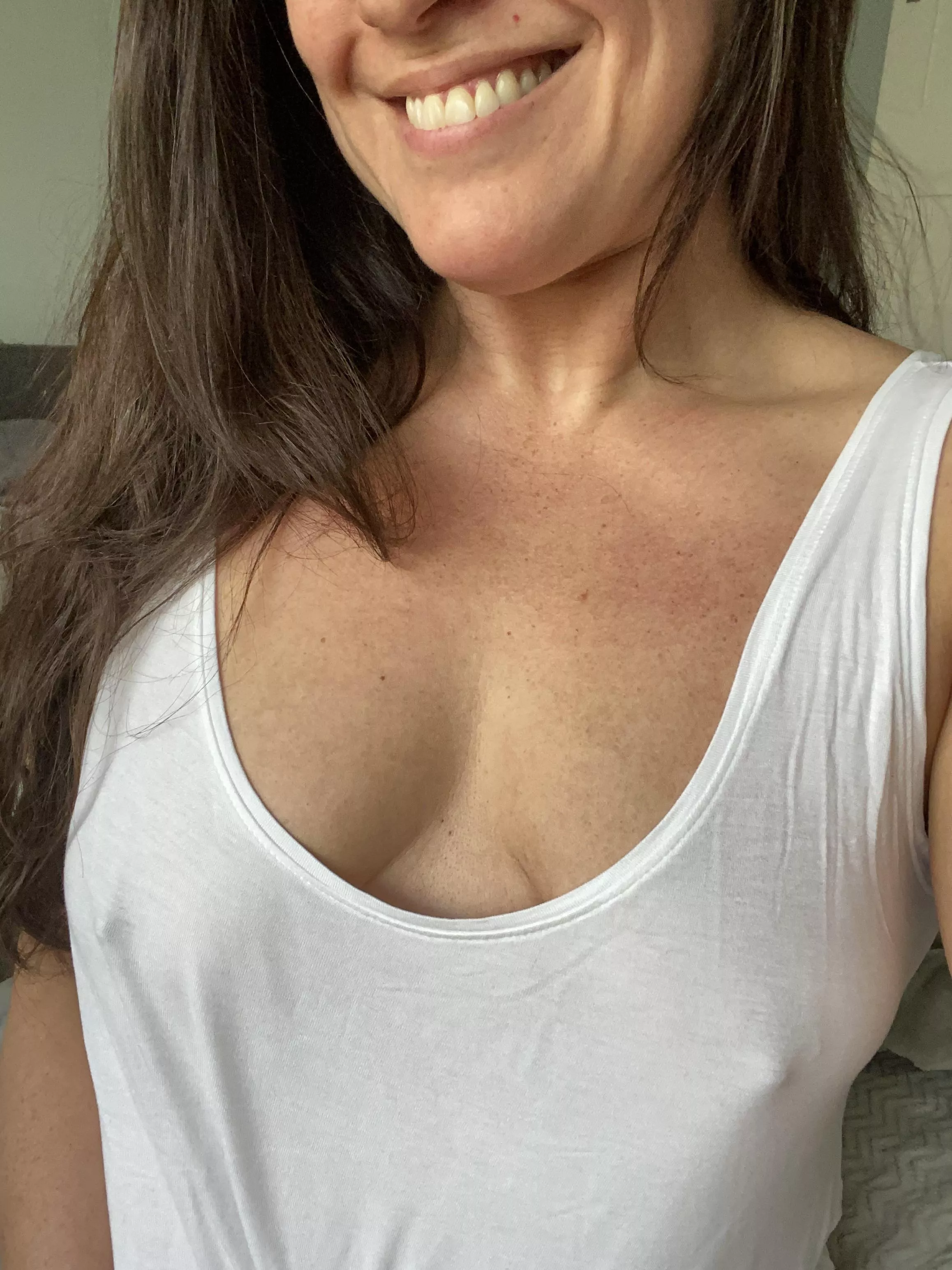 I’m hoping you’re distracted enough not to notice how wrinkled my top is haha posted by cc51817