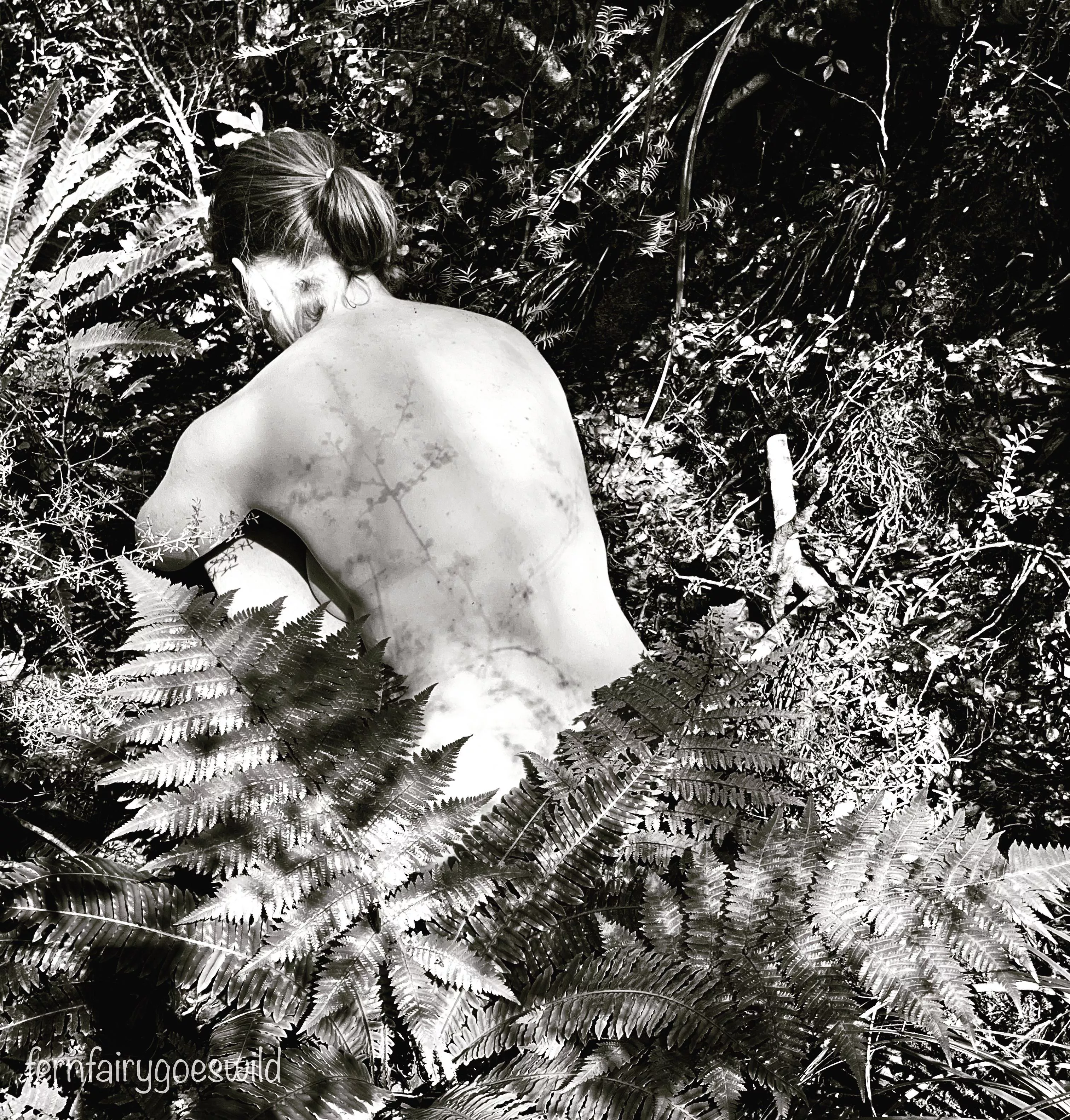 Nudist (OC) touched by foliage shadows posted by Fernfairygoeswild