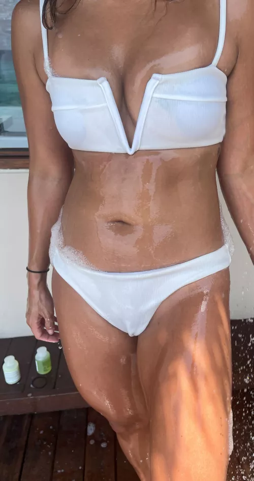 Outdoor shower fun by queen-elektra