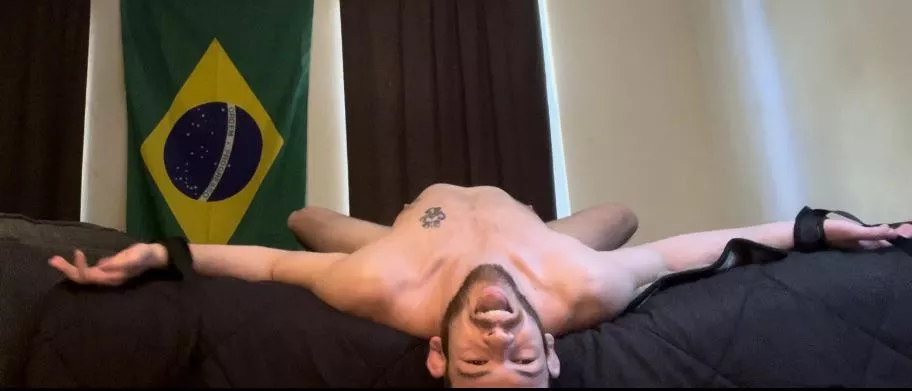 When he lays back like this on your bed you know he wants you to abuse his throat 😅(27) posted by pinkpeach6969