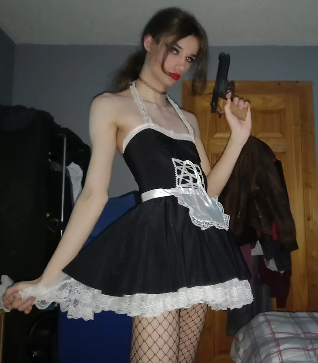 femboy maid with a gun what else could you want posted by Thunder-Egg