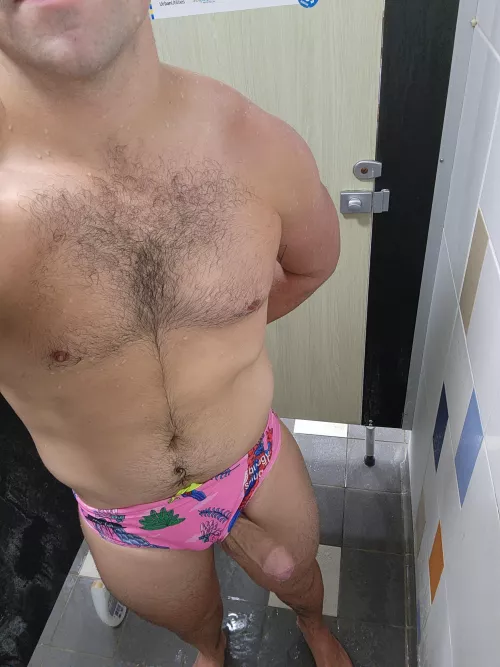 Getting excited in the pool showers 😏 by mercurian_atropine