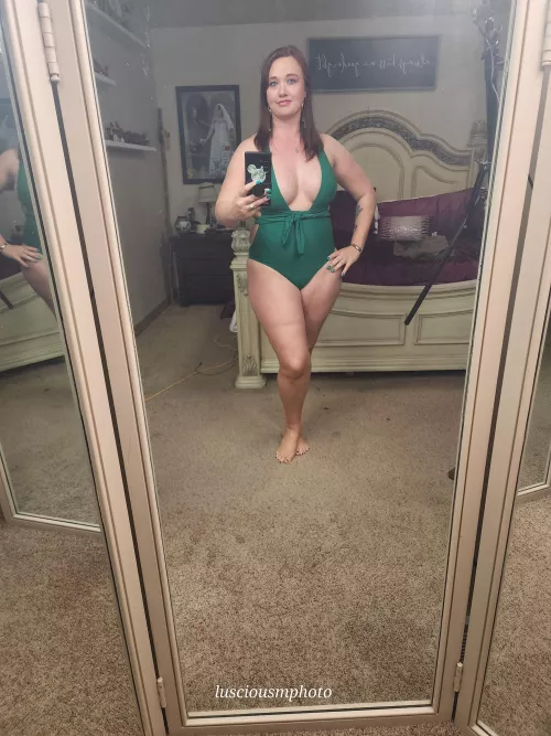 this milf does not usually like one piece swim suites but wow this one pops, what do you think? by No_Ferret_316
