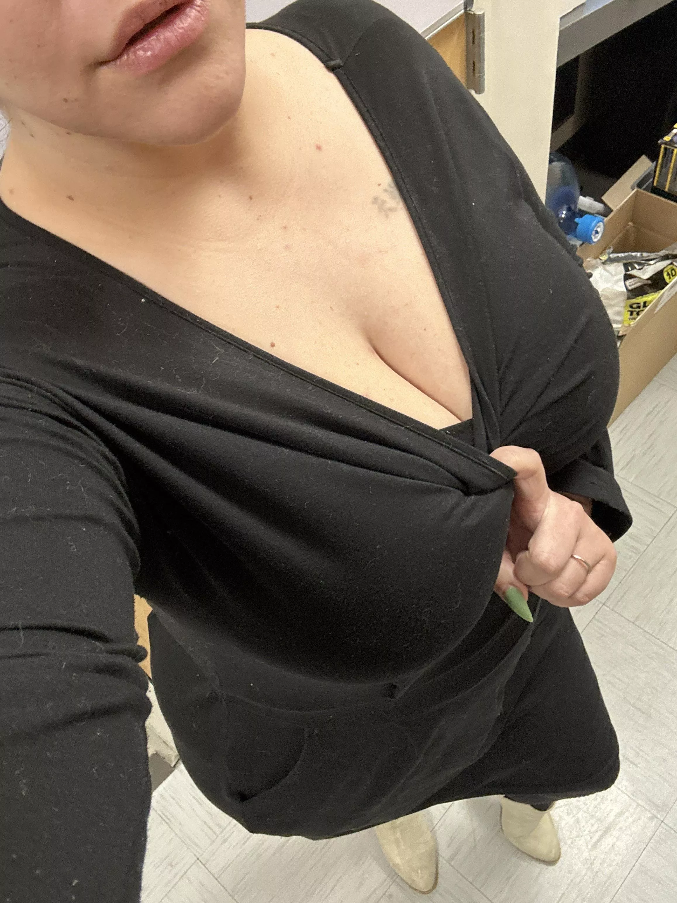 A little fun in the back room 😋 posted by _daisydahlia_