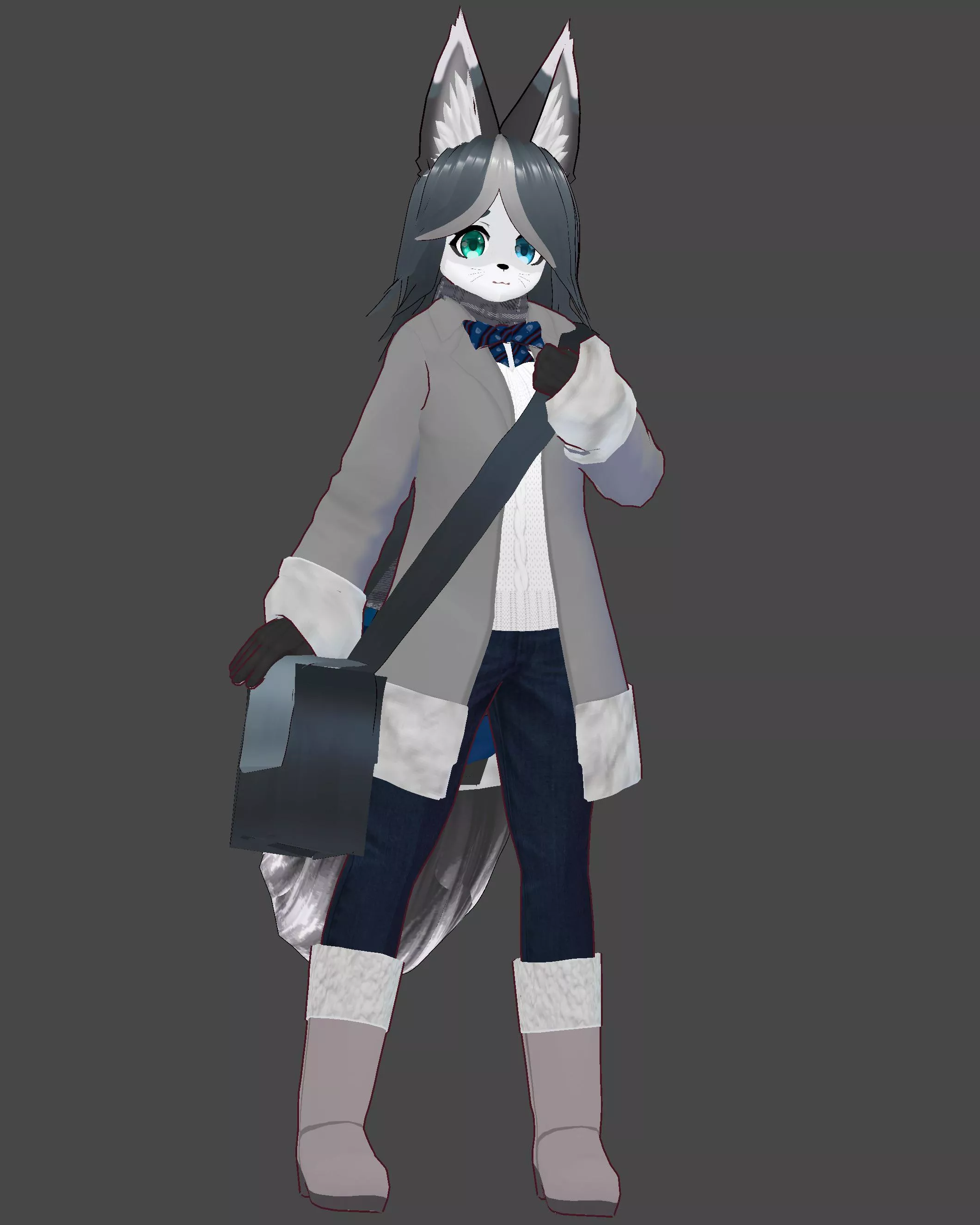 Added a few more details and fixed some clipping issues on my oc’s model. posted by Snowflakefox471