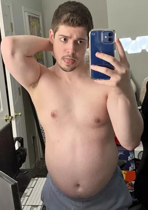 Eating a lot of food until my pants get pushed down by my belly.. by casscagex