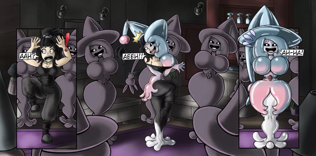 Laughing Matter (Girl -> Latex/Rubber Hatterene) by Grizzlydafurry by Princess_Viola