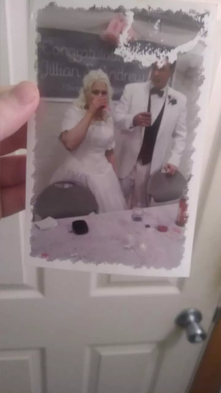 my sexy gorgeous blonde WIFE WEARING HER sexy David's bridal wedding dress posted by Head-Inspector6051