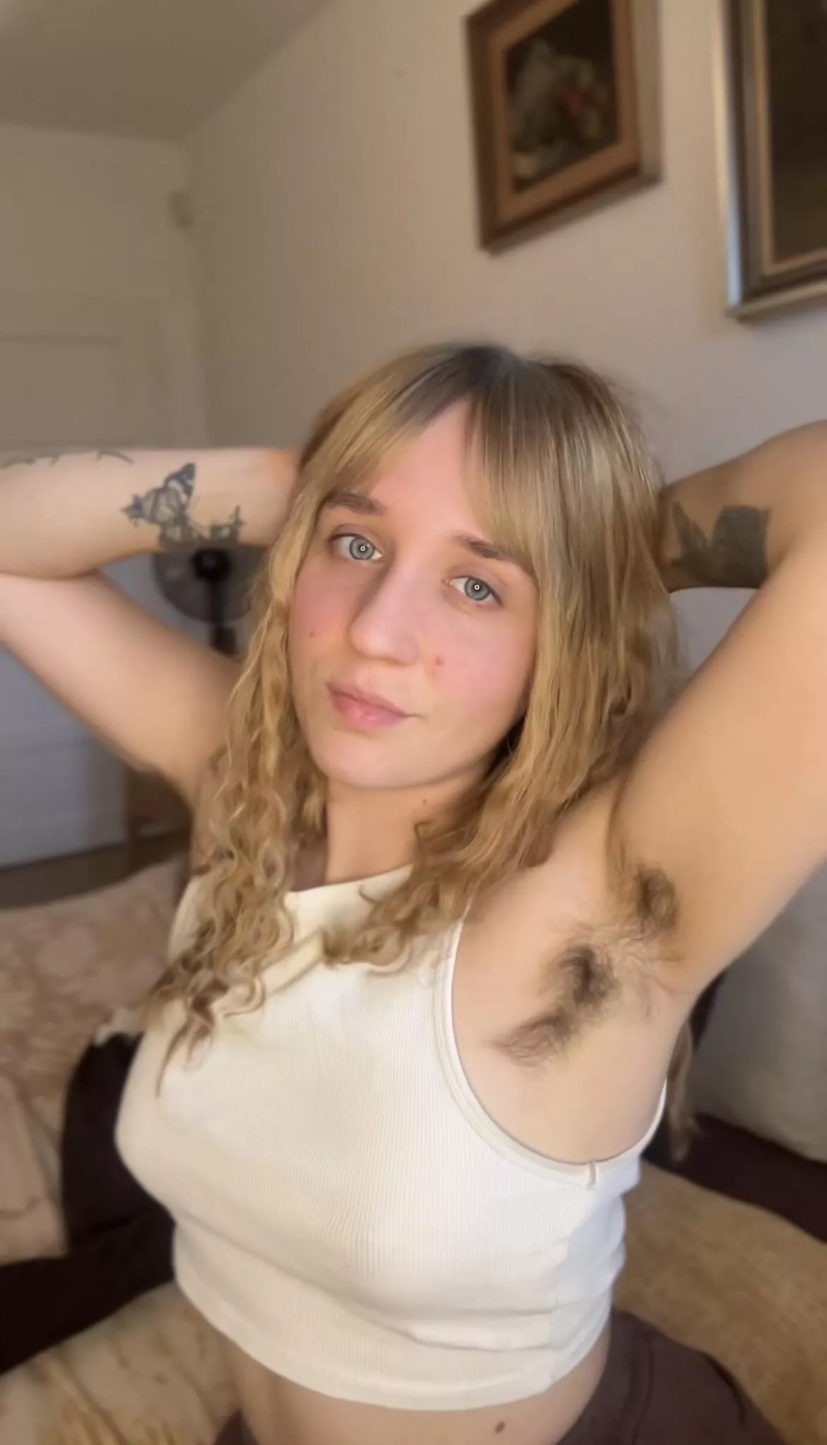 Some think my pits are like this to fit in a trend. It’s not, they are like that because I just don’t care about what’s trending 😇 posted by SoggyParty