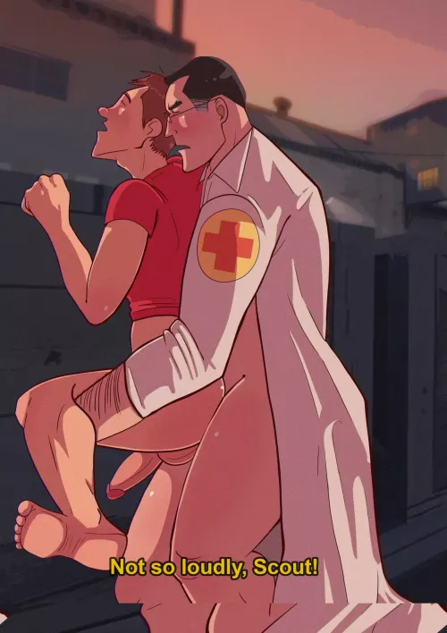 Team Erection 2 (Scout x Medic) (art by me) by DontReadIfYourABitch