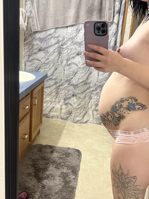 23 weeks. 4th pregnancy. I’m a breeding machine by CoreyAndAlecia