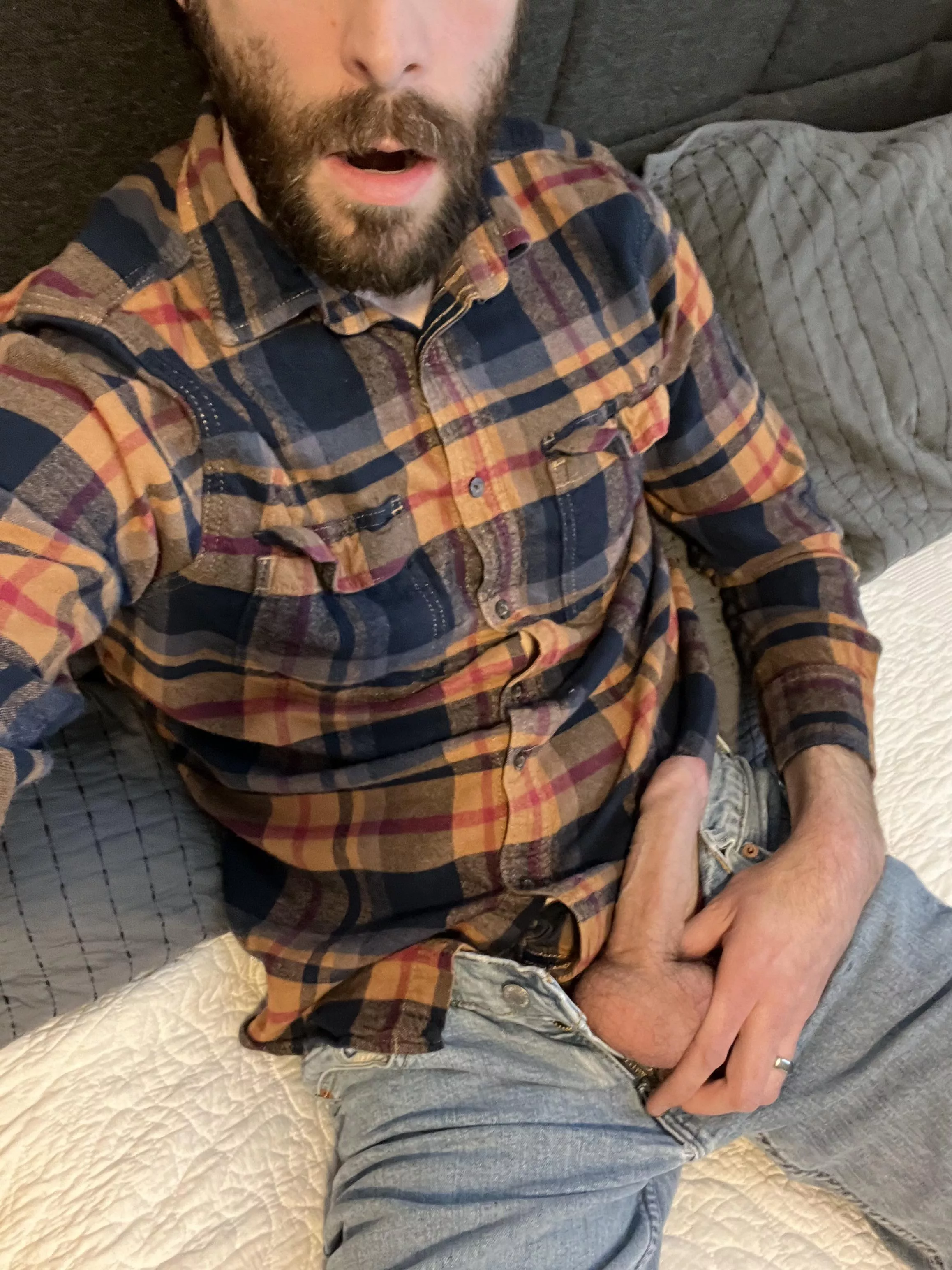 32 Anyone want to get back in bed? Happy Thursday from the dad in plaid! posted by artfullust735