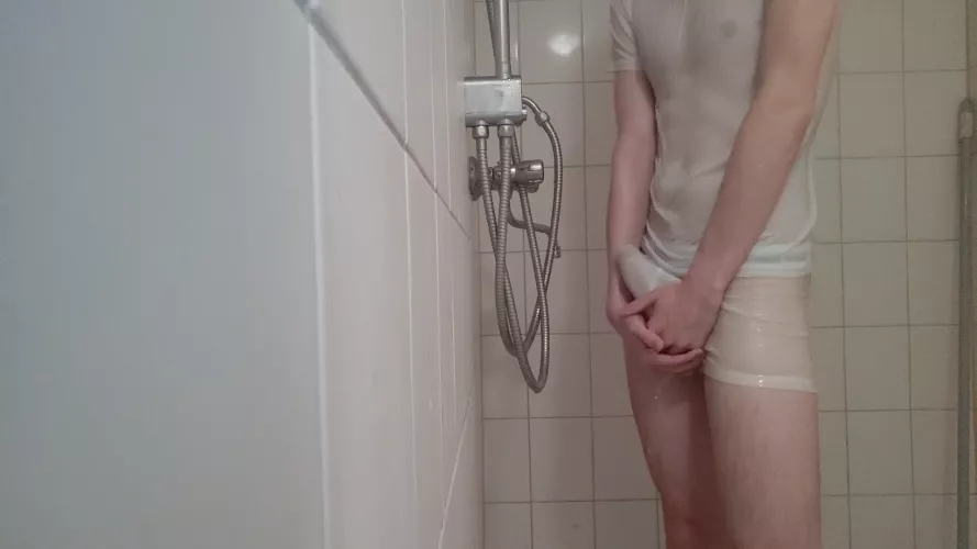accidental boner in the community shower by Jake_HowarthOF
