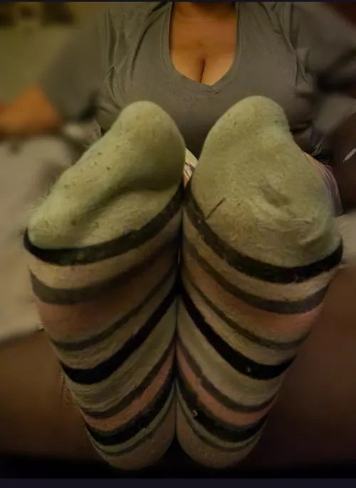 Are you stroking to my cleavage or to my filthy socks? by mistress-jamila