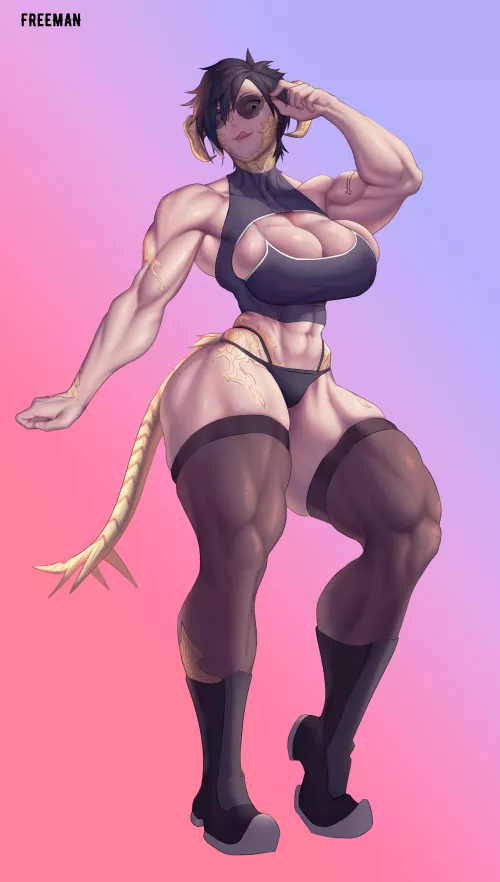 Au Ra (FFXIV) [Artist: Freeman] by ComaOfSouls