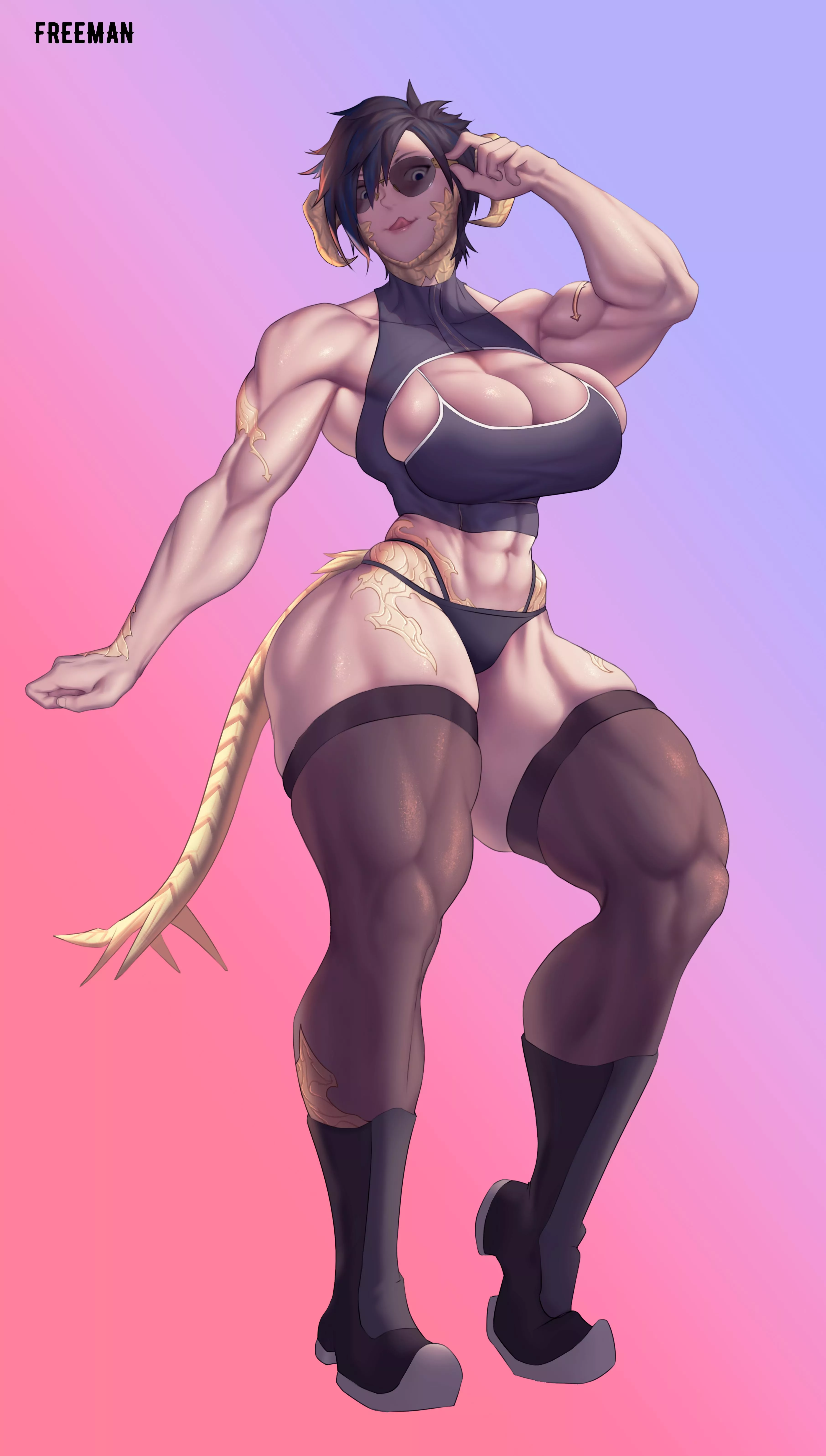 Au Ra (FFXIV) [Artist: Freeman] posted by ComaOfSouls