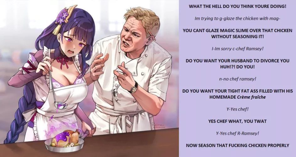 Chef Ramsey doesn’t approve of magic [Cooking] [ImpliedCreampie][Verbal] [Comedy] [Chicken] Artist: FoxyReine by peachyqueen45