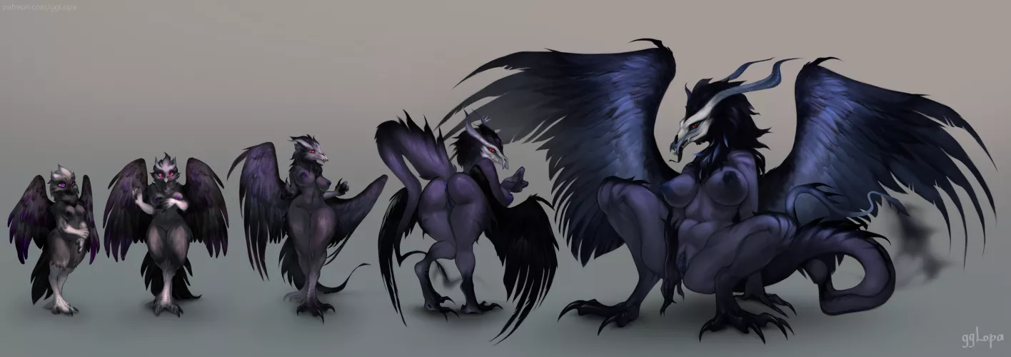 Demon Transformation [F owl -> F demon bird] (gglopa) by gg_lopa