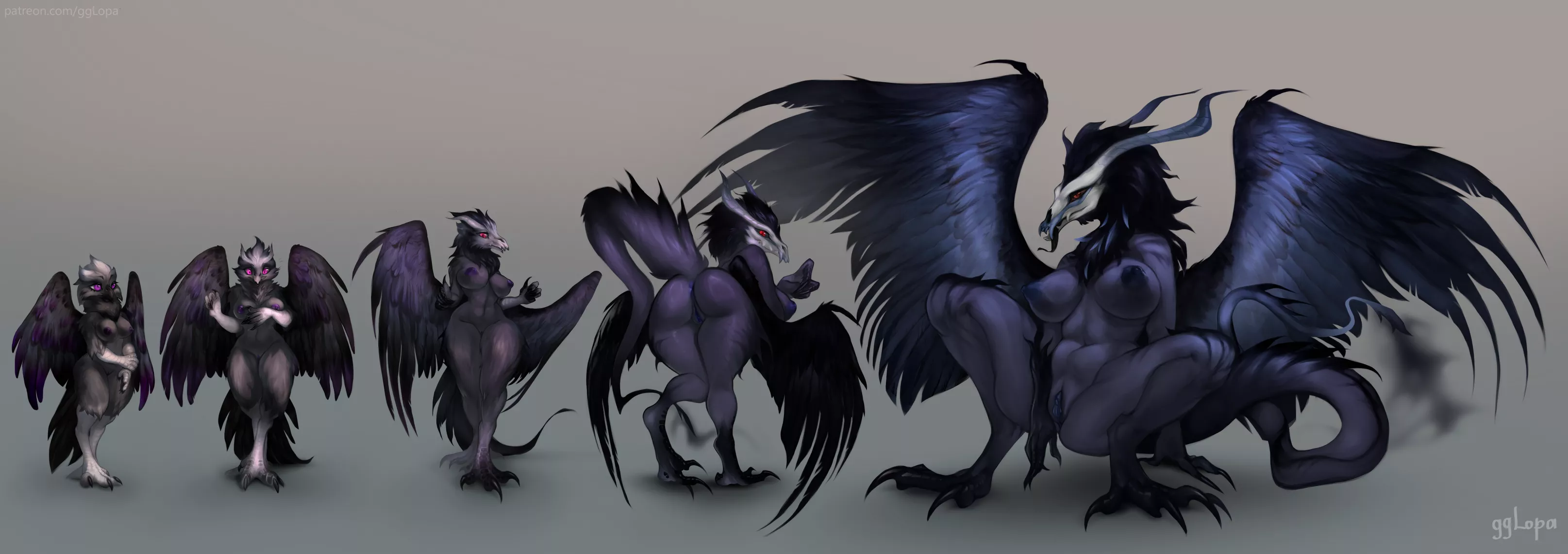 Demon Transformation [F owl -> F demon bird] (gglopa) posted by gg_lopa