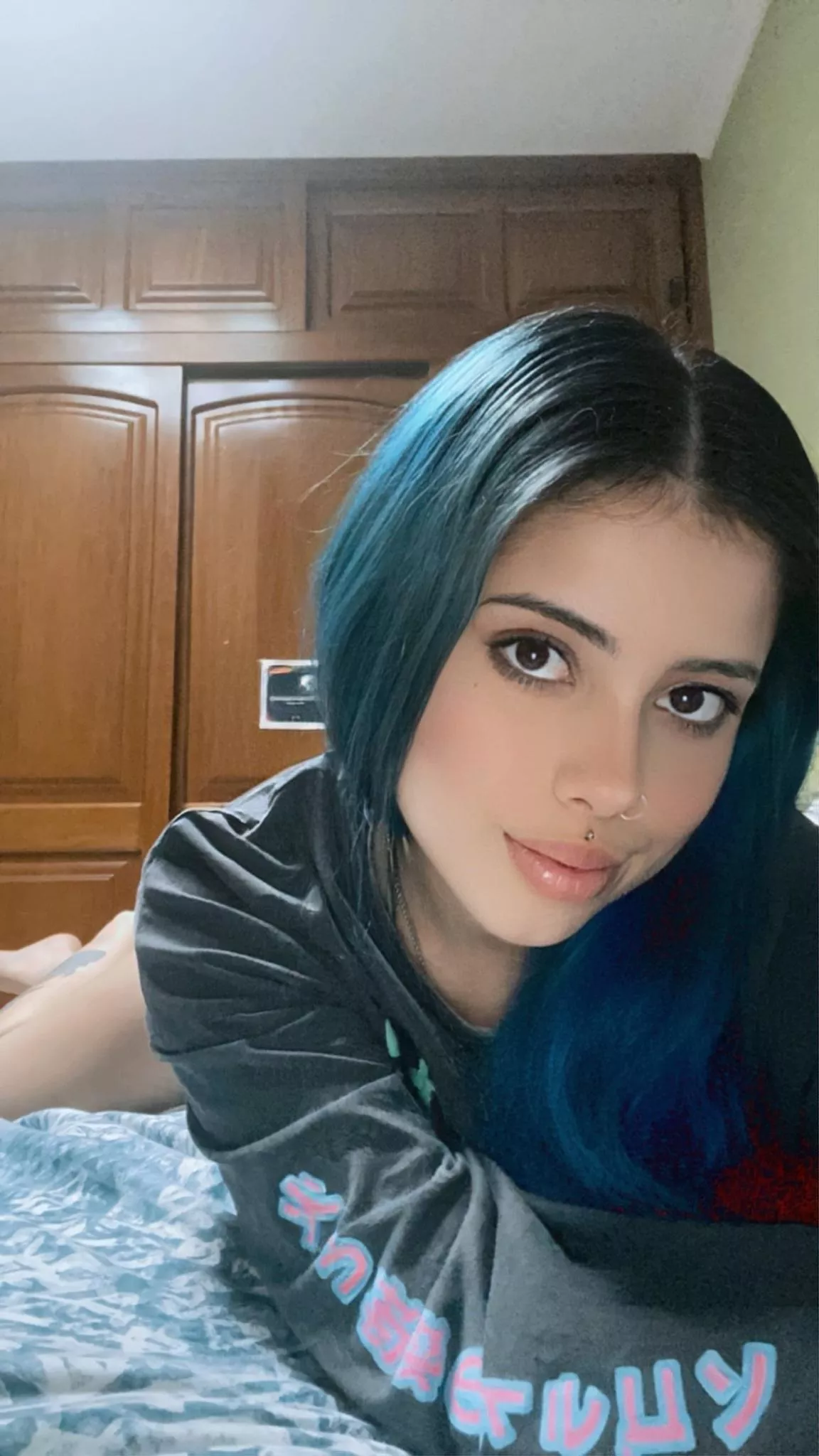 Do you need a blue haired girl in your bed tonight? 😋 posted by BeguilingBeauty